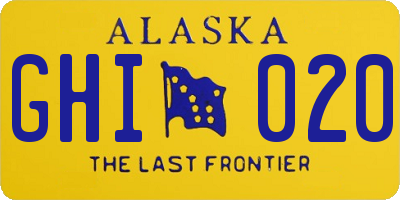 AK license plate GHI020