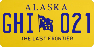 AK license plate GHI021