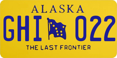 AK license plate GHI022
