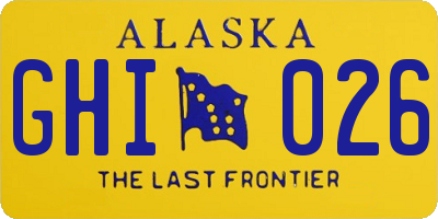 AK license plate GHI026