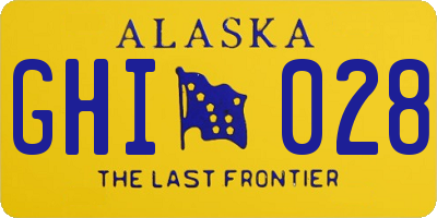 AK license plate GHI028
