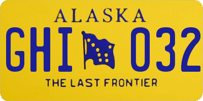 AK license plate GHI032