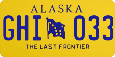 AK license plate GHI033