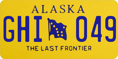 AK license plate GHI049