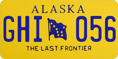 AK license plate GHI056
