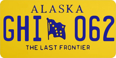AK license plate GHI062
