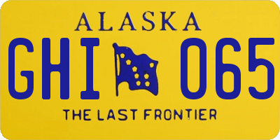 AK license plate GHI065