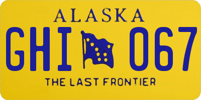 AK license plate GHI067