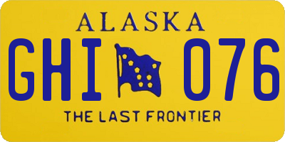 AK license plate GHI076