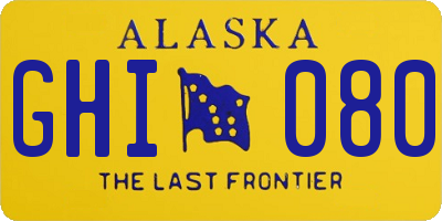 AK license plate GHI080