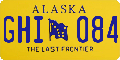 AK license plate GHI084