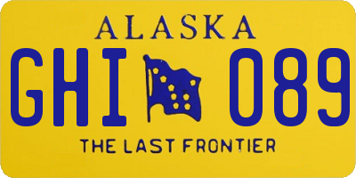AK license plate GHI089