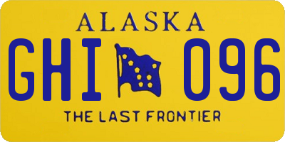 AK license plate GHI096