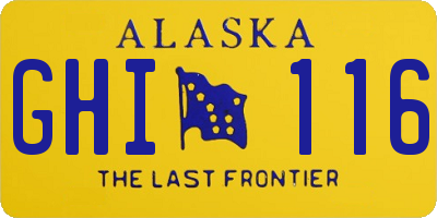 AK license plate GHI116