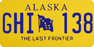 AK license plate GHI138