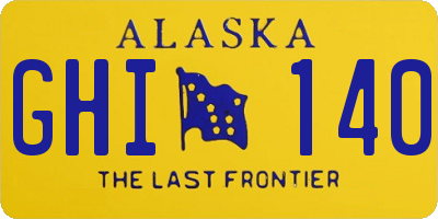 AK license plate GHI140
