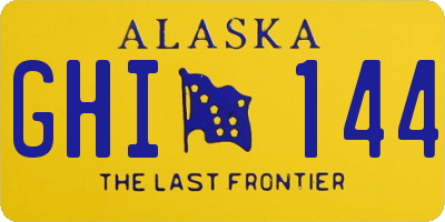 AK license plate GHI144
