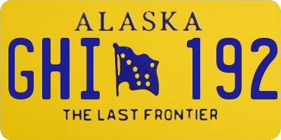 AK license plate GHI192