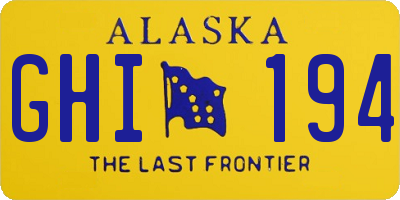 AK license plate GHI194