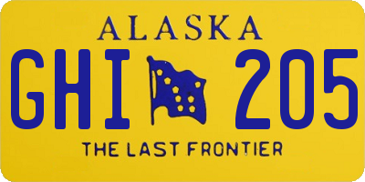 AK license plate GHI205