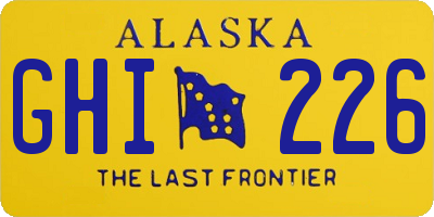 AK license plate GHI226