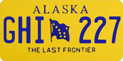 AK license plate GHI227