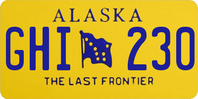 AK license plate GHI230