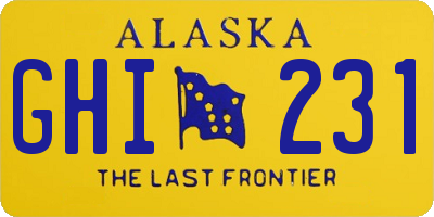 AK license plate GHI231
