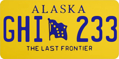 AK license plate GHI233