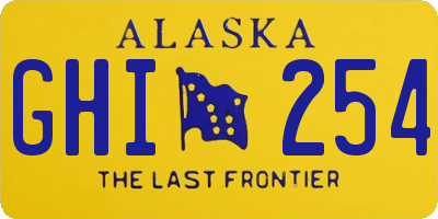 AK license plate GHI254