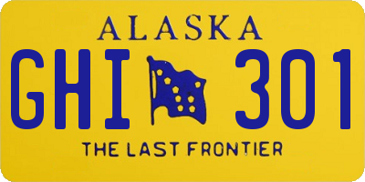 AK license plate GHI301