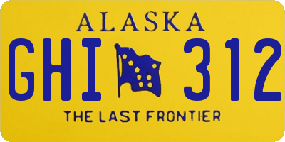 AK license plate GHI312