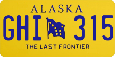 AK license plate GHI315