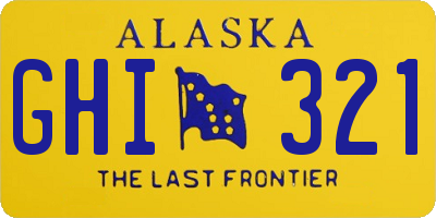 AK license plate GHI321