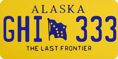 AK license plate GHI333