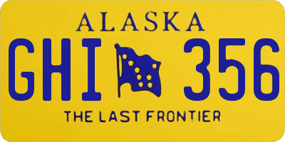 AK license plate GHI356