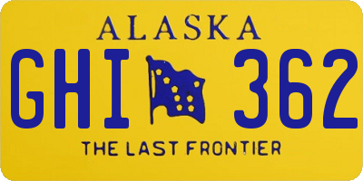 AK license plate GHI362
