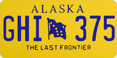 AK license plate GHI375