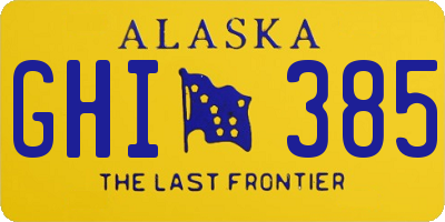 AK license plate GHI385