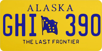 AK license plate GHI390