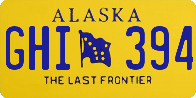 AK license plate GHI394