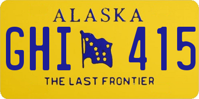 AK license plate GHI415