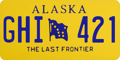 AK license plate GHI421
