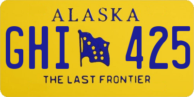 AK license plate GHI425