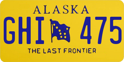 AK license plate GHI475