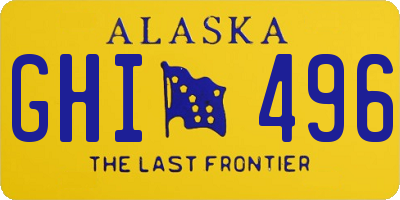 AK license plate GHI496