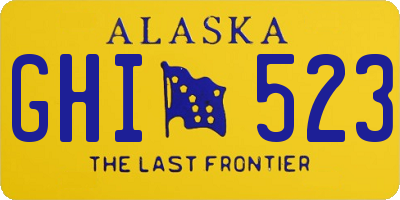 AK license plate GHI523