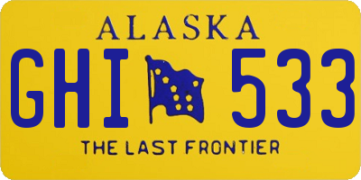 AK license plate GHI533