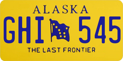 AK license plate GHI545