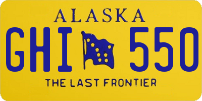 AK license plate GHI550